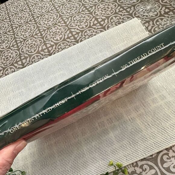 Lauren Ralph Lauren Marseilles Floral Red Deep Fitted Sheet Twin Vntge New - Picture 3 of 5